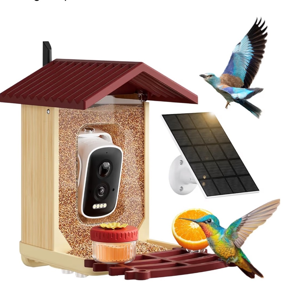 NWT-Bird Feeder with Camera and Solar Panel